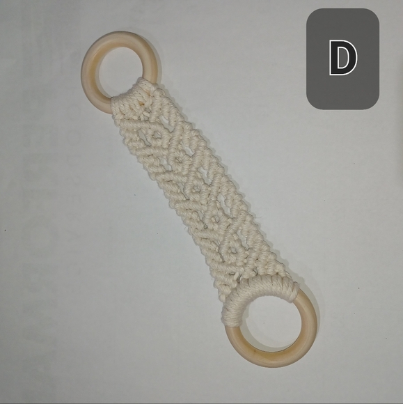 Hand Kitchen Towel Wooden Holder Boho Macrame Natural - Picture 1 of 12